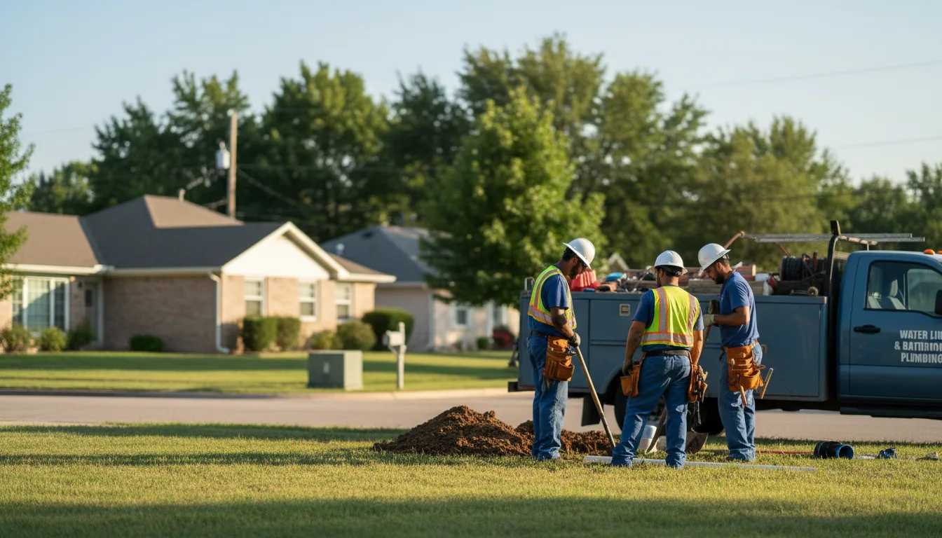 Residential water line and bathroom plumbing service in Larrabee, IA
